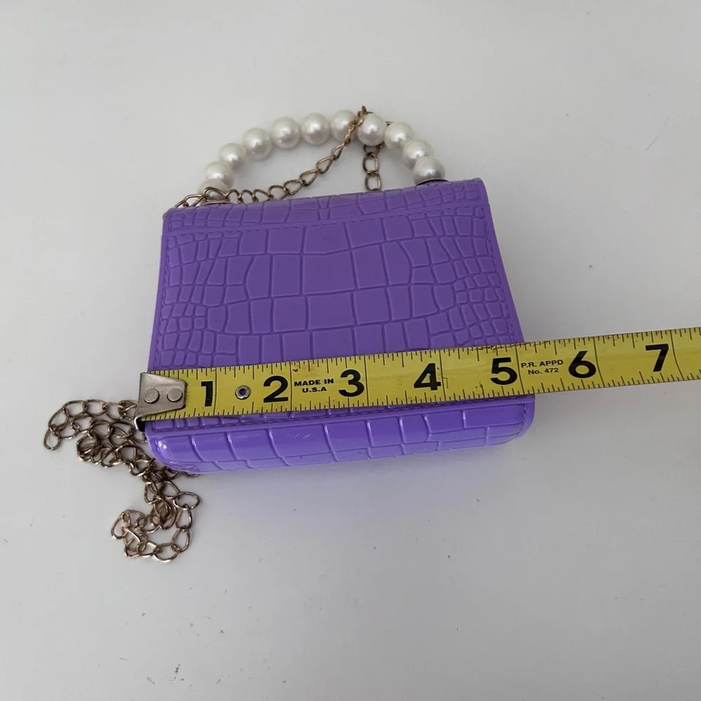 Pearl-Handle Mini Shoulder Bag in Lavender
